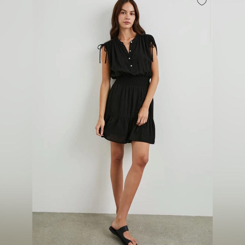Rails - Samina Black Sleeveless Ruffled Mini Dress 100% Cotton